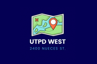 Graphic with illustration of a map and UTPD West logo